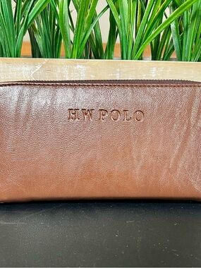 WILLIAM POLO HW Genuine Leather Zip Around Continental Accordion Wallet